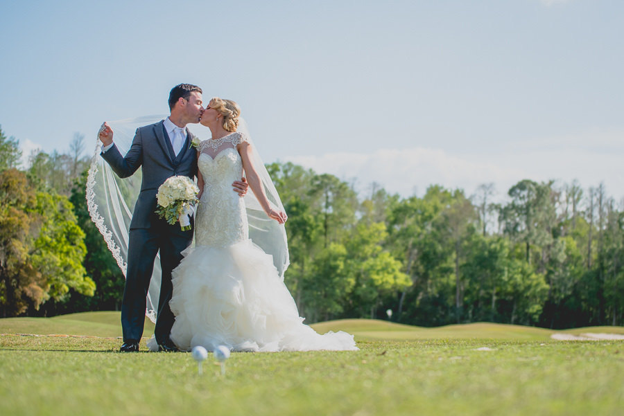 Outdoor Bride and Groom Wedding Portrait | Oldsmar Palm Harbor Wedding Venue East Lake Woodlands Country Club