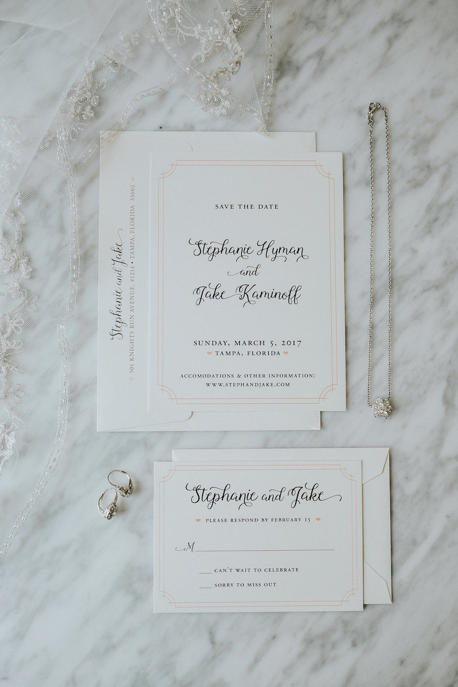 Elegant, Clean Traditional White and Gold Wedding Invitation Suite