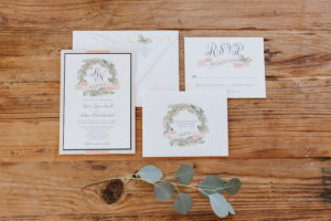 Blush, White and Greenery Rustic Chic Wedding Invitation Suite