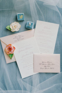 Blush Pink and Cream Wedding Invitation Suite by Tampa Wedding Invitations Designers A&P Design Co