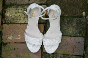 White Peep Toe Lace Bridal Wedding Shoes