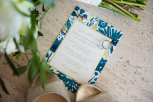 Navy and Gold Vintage Garden Party Wedding Invitation | Tampa Wedding Photographer Kera Photography