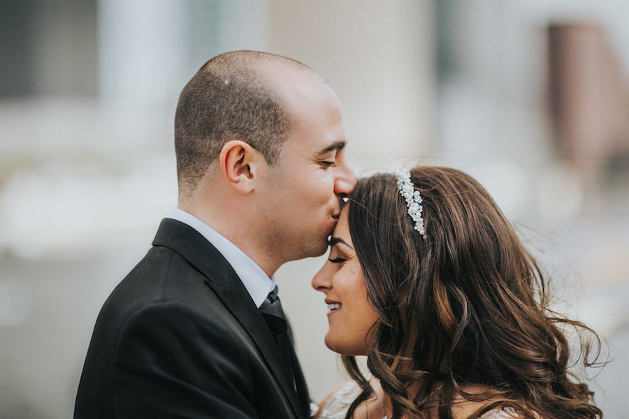Bride and Groom Wedding Portrait | Downtown Tampa Wedding Photographer Rad Red Creative
