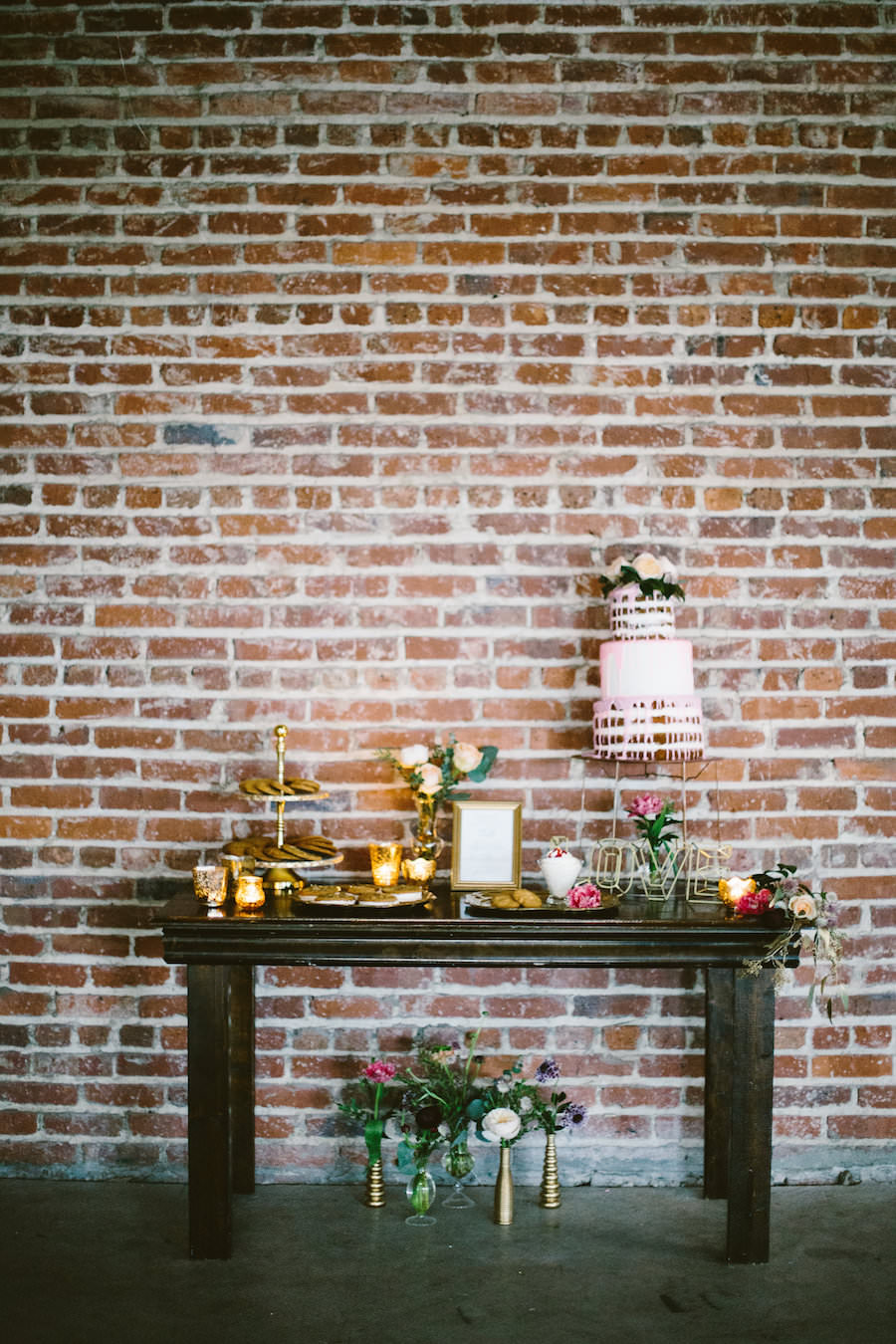 Florida, Modern Bohemian Inspired Styled Shoot Dessert Table with Cookies and Three Tiered Naked Cake | Vintaged Wooden Dessert Table | Tampa Bay Wedding Planner Glitz Events