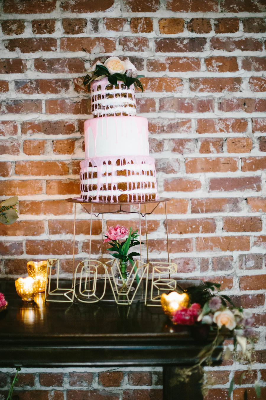 Florida, Modern Bohemian Inspired Styled Shoot Dessert Table with Cookies and Three Tiered Naked Cake | Vintaged Wooden Dessert Table | Tampa Bay Wedding Planner Glitz Events