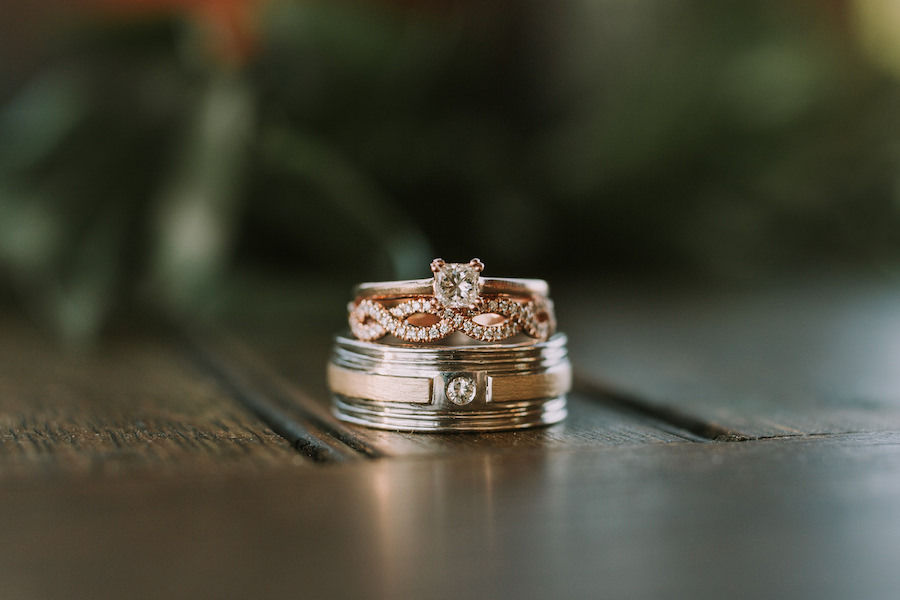 Custom Rose Gold Engagement and Wedding Bands