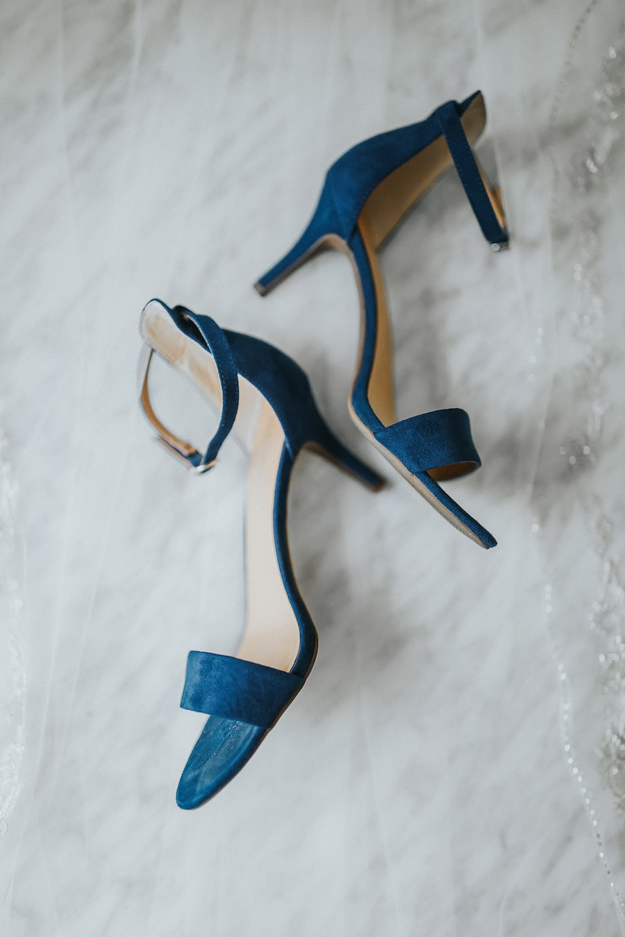 Blue Open Toe Strappy Wedding High Heel Shoes