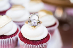 Engagement Ring and Wedding Band Portrait on Red Velvet Cupcake | Tampa Wedding Photographer Kera Photography