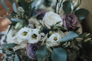Ivory, Purple and Greenery Bridal Wedding Bouquet with Eucalyptus | Tampa Bay Wedding Florist Wonderland Floral Art