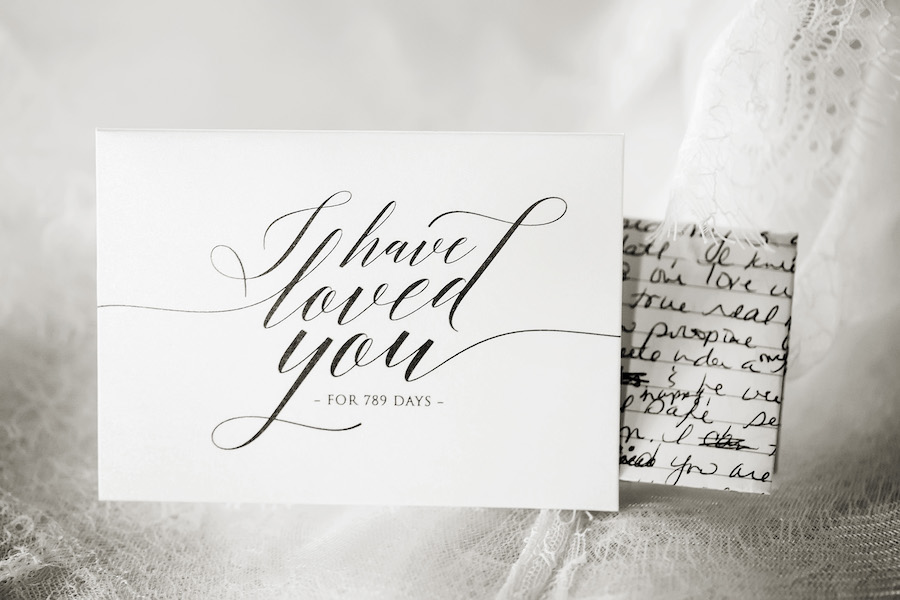 Bride Letter to Groom on Wedding Day with Number of Days | St. Petersburg Wedding Photographer Limelight Photography