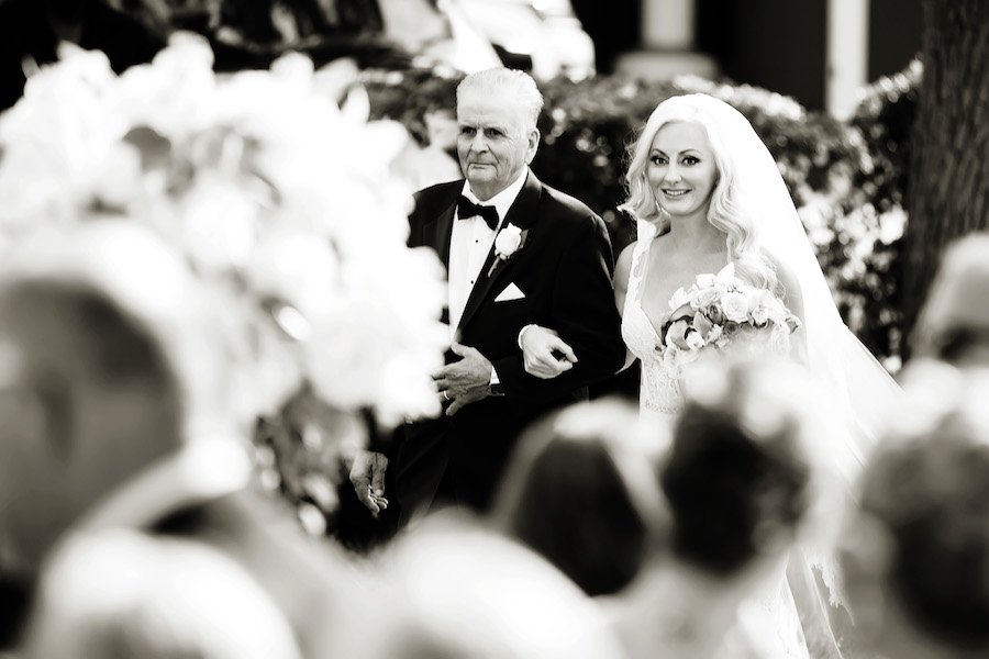 Bride Walking Down Aisle with Father on Wedding Day | St. Petersburg Wedding Photographer Limelight Photography