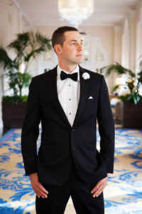Florida Groom in Tuxedo Wedding Portrait by St. Pete Wedding Photographer Limelight Photography