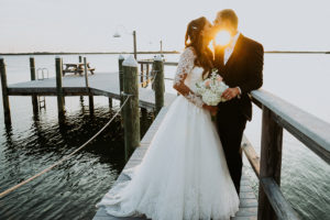 Waterfront Outdoor St Pete Bride and Groom Wedding Portrait | St. Pete Wedding Photographer Grind and Press Photography