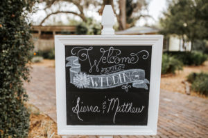 Outdoor Rustic Wedding Ceremony Chalkboard Sign Decor