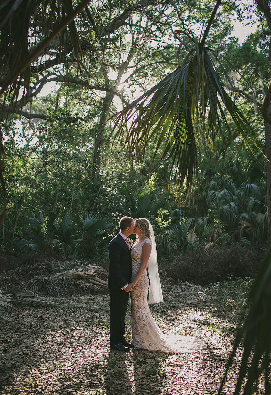 Bride and Groom Outdoor Sarasota Wedding Portrait