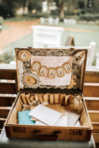 Vintage, Rustic Wedding Card Holder in Vintage Suitcase