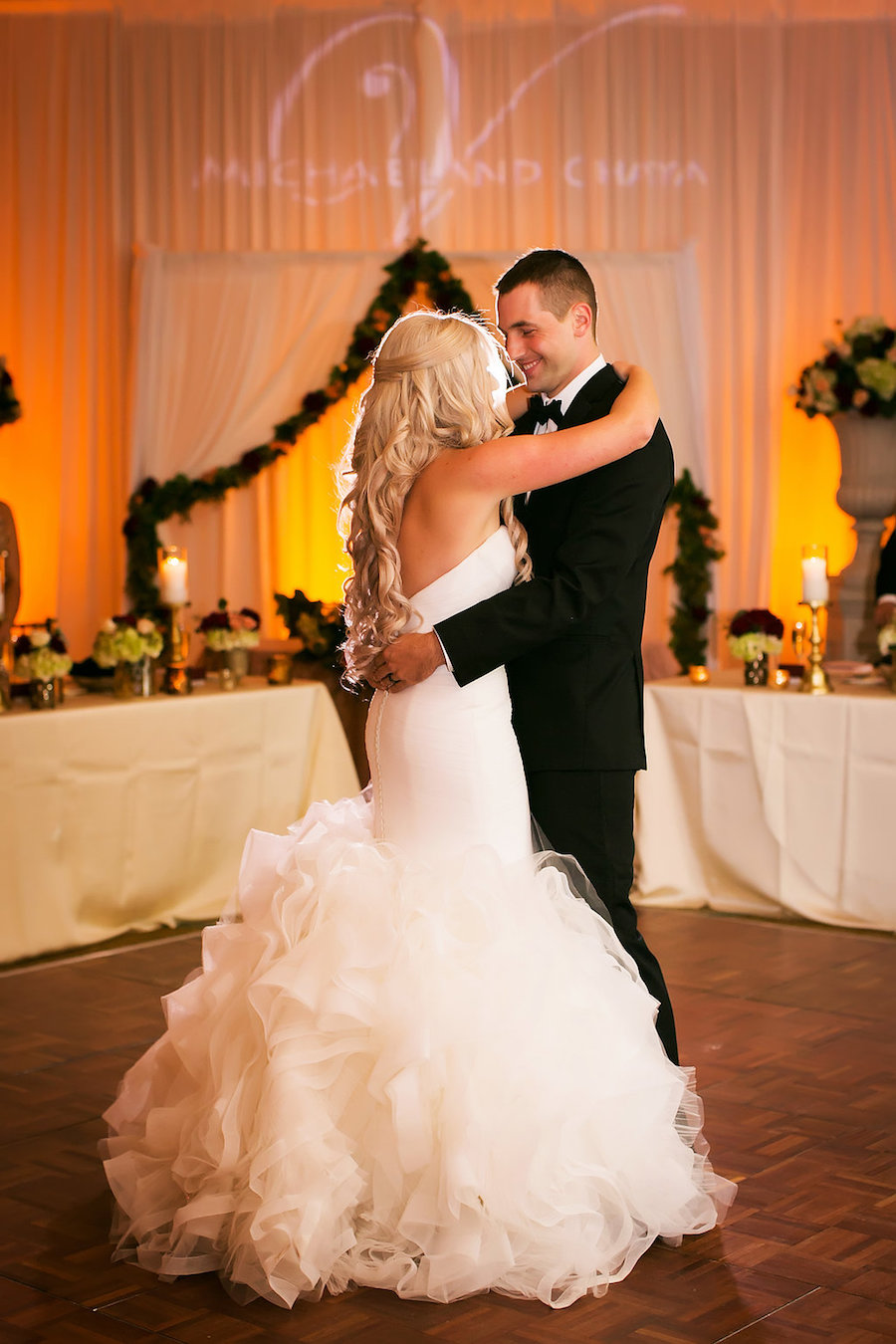 Florida Bride and Groom First Dance Wedding Portrait at Don CeSar Hotel | Pronovias Wedding Dress | Limelight Photography