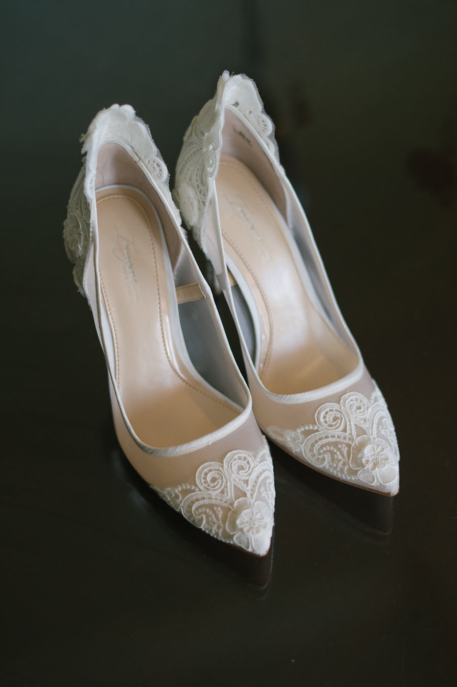 Ivory Lace Closed Toed Wedding Shoes | Wedding Heels Inspiration