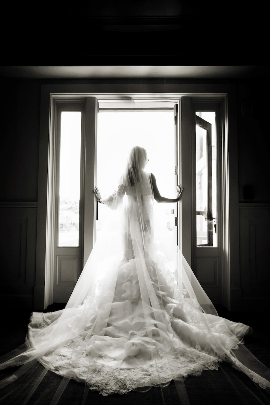 Bridal Wedding Portrait with Pnina Tornai Wedding Dress | St. Petersburg Wedding Photographer Limelight Photography