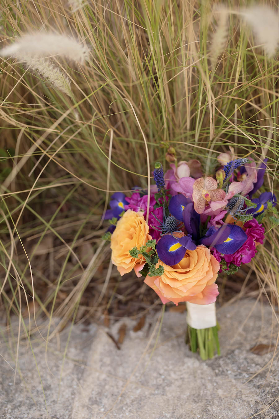 Tropical Purple and Orange Hawaiian Inspired Wedding Bouquet | St. Petersburg Wedding Florist Wonderland Floral Art