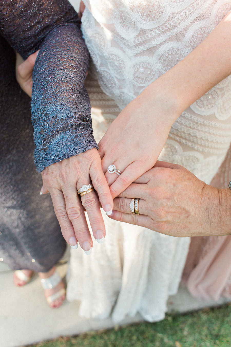 Generations of Women in Family Bridal Wedding Ring Portrait | Wedding Day Photo Ideas