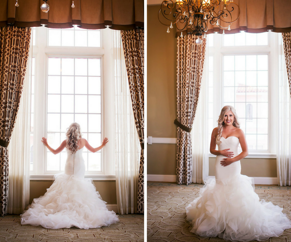 Florida Bridal Wedding Portrait at Don CeSar Hotel in St. Pete Beach | Ivory Strapless Drop Waist Pronovias Wedding Dress | Pronovias Wedding Dress | Tampa Wedding Photographer Limelight Photography