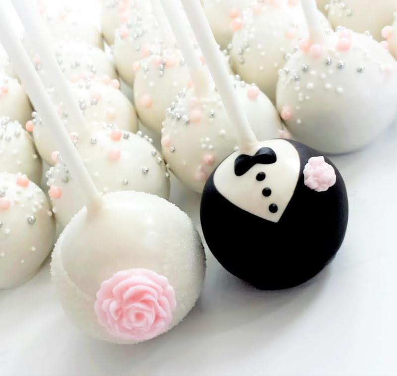 Bride and Groom Decorated Cake Pop Favors | Tampa Bay Wedding Desserts and Cake Pops by Sweetly Dipped Confections