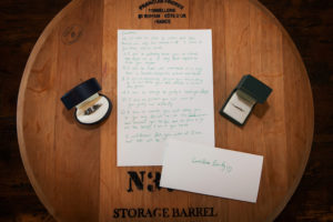 Bride and Groom Wedding Rings and Handwritten Letter to the Bride