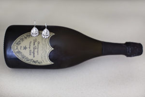 Bridal Earring Jewelry with Dom Periganon Champagne