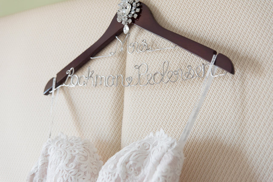 Strapless Lace Wedding Dress on Personalized Mrs. Hanger