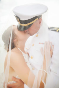 Outdoor Bride and Groom Portrait for Navy Wedding | Tampa Bay Photographer Limelight Photography