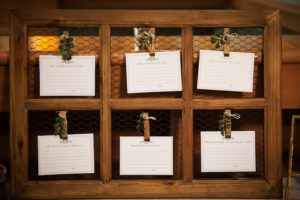 Rustic Wooden Window Frame Guestbook Notes with Clothespins and Greenery Decor | Wedding Reception Guestbook Ideas