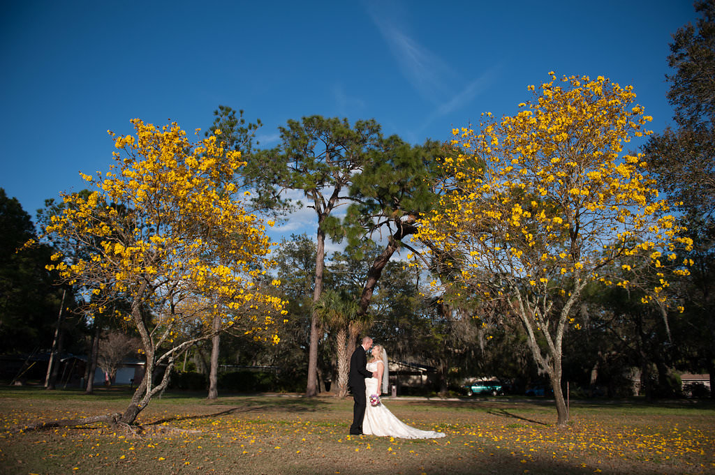 Outdoor Garden Bride and Groom Wedding Portrait | Tampa Bay Wedding Venue The Tampa Club