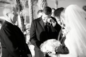 Outdoor Wedding Ceremony Portrait of Emotional Groom | Tampa Wedding Photographer Andi Diamond Photography