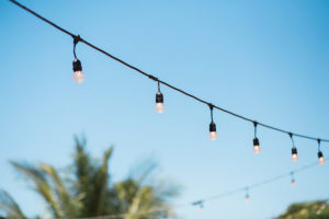 String Lights with Edison Bulbs | Outdoor Tropical Florida Beach Wedding Decor