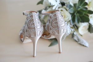 Cream and Rhinestone Stiletto Strappy Sandal Wedding Shoes