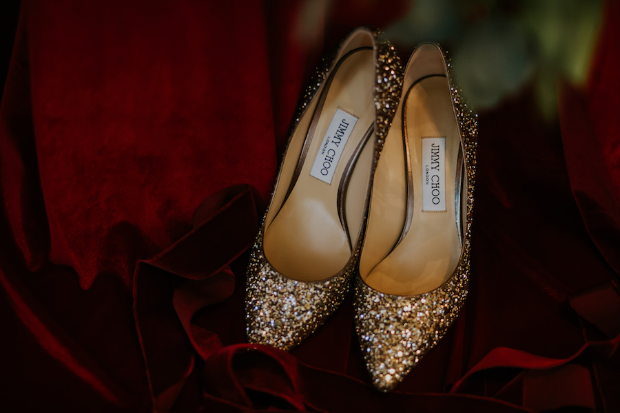 Gold Glitter Jimmy Choo Wedding Shoes