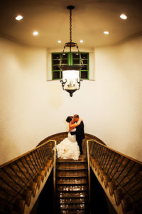 Artistic Wedding Portrait on Stairs by Tampa Bay Photographer Limelight Photography