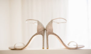 Glamorous Silver Ankle Strap Stiletto Wedding Shoes