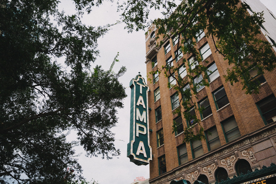 Downtown Tampa Theatre Sign | Wedding & Engagement Photo Location Ideas