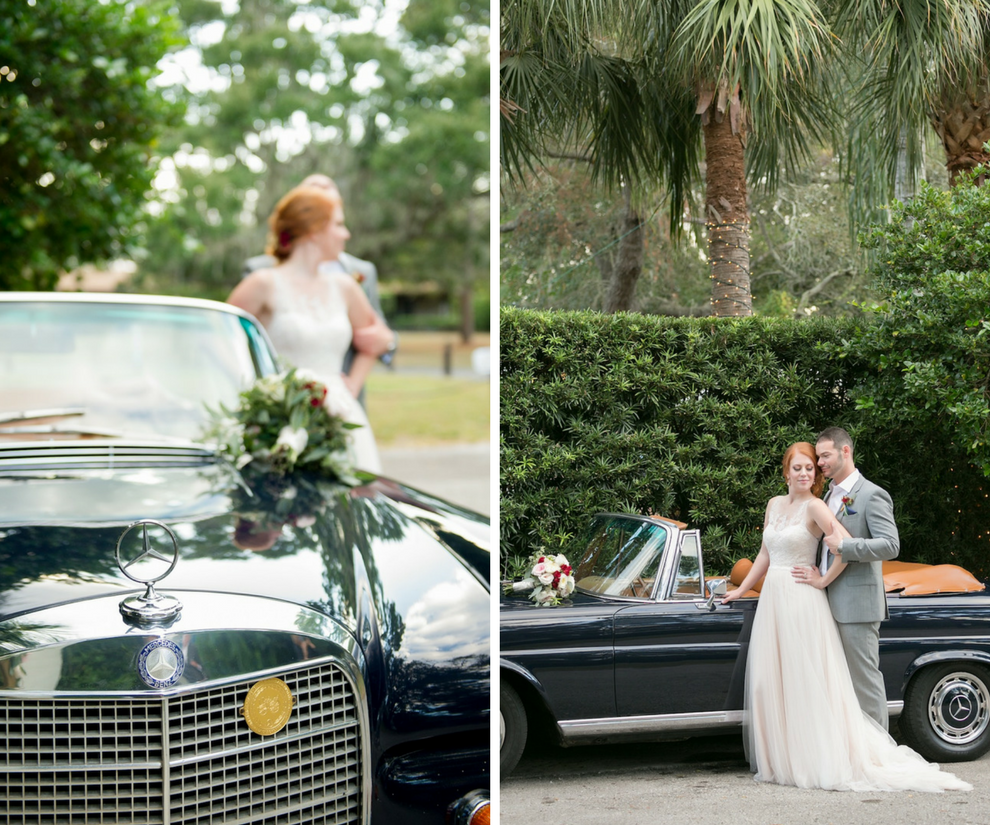 Bride and Groom Wedding Portrait with Classic Car | Tampa Bay Wedding Photographer Andi Diamond Photography