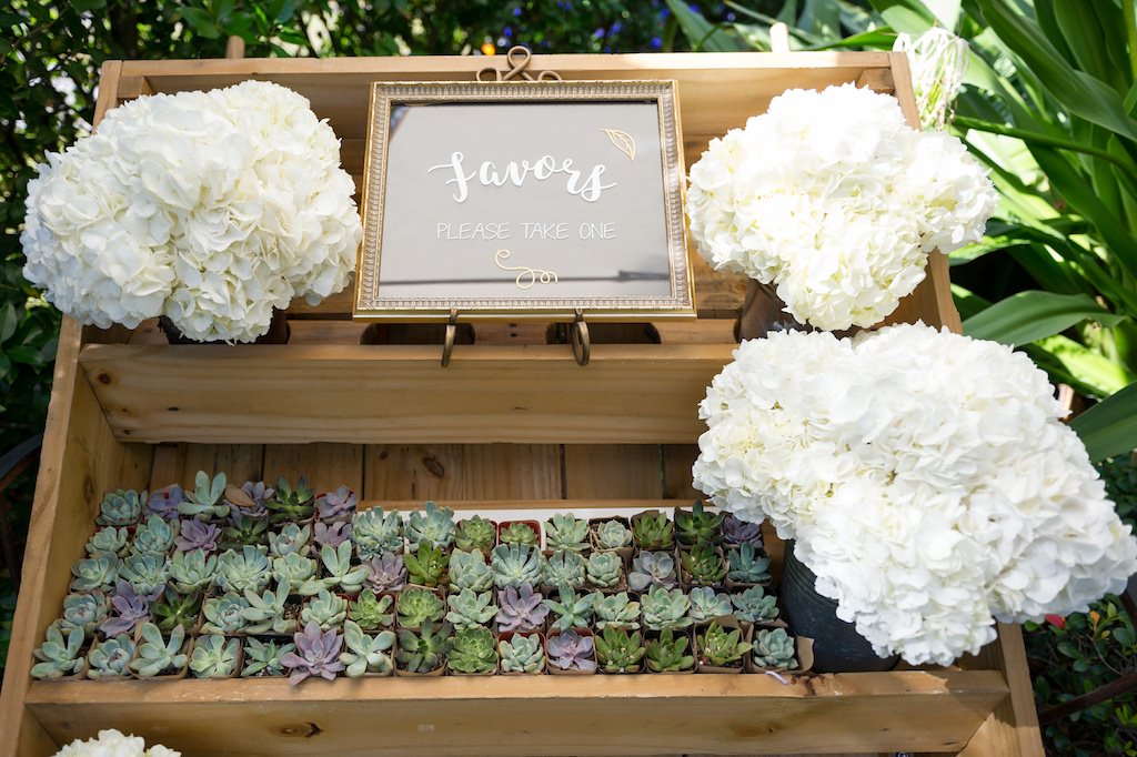 Mini Succulent Wedding Favors in Wooden Box