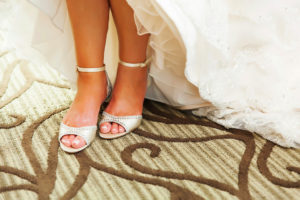 Badgley Mischka Cream Satin Rhinestone Jewel Open Toe Wedding Shoes