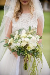 Outdoor Bridal Portrait with White Rose Bouquet with Organic Greenery | Tampa Bay Florist Gabro Event Services | Tampa, Florida Wedding Photographer Andi Diamond Photography