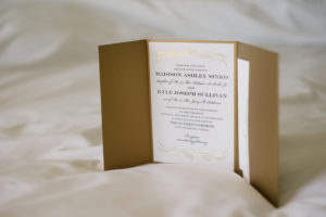 Elegant Brown and White with Gold Foil Wedding Invitation Suite