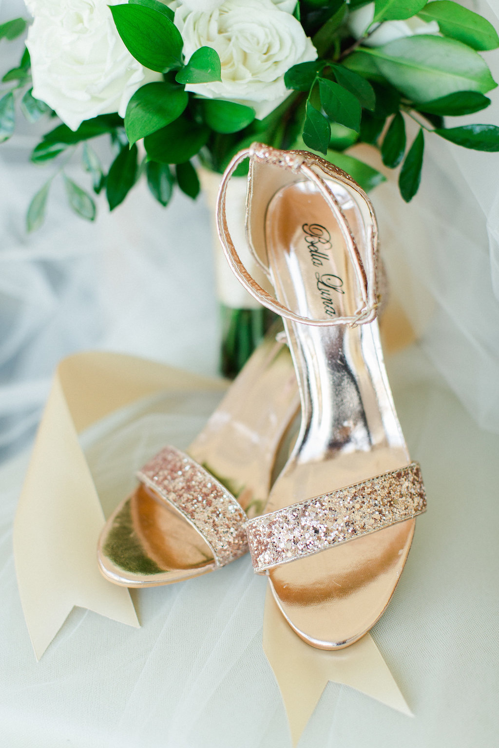 Bella Luna Gold Strappy Sandal Open Toed Wedding Shoe