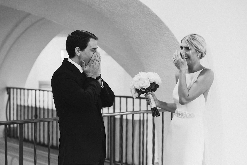 First Look Bride and Groom Wedding Portrait | St Petersburg Wedding Photographer Ailyn La Torre Photography