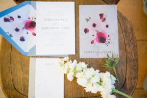 Light Blue and Pink Watercolor Floral Wedding Invitation Suite | Tampa Bay Wedding Stationery and Invitations A&P Designs
