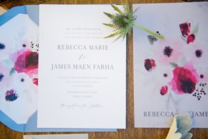 Light Blue and Pink Watercolor Floral Wedding Invitation Suite | Tampa Bay Wedding Stationery and Invitations A&P Designs