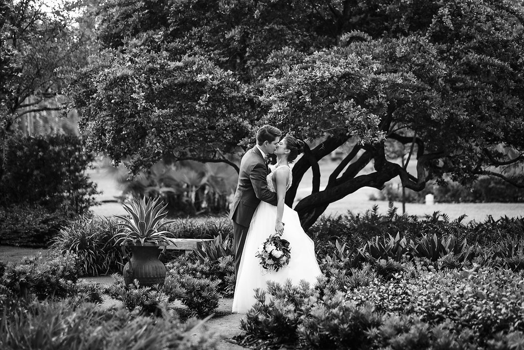 Outdoor Garden Wedding Portrait | Tampa Reception Venue Tampa Garden Club | Wedding Photography Marc Edwards Photographs
